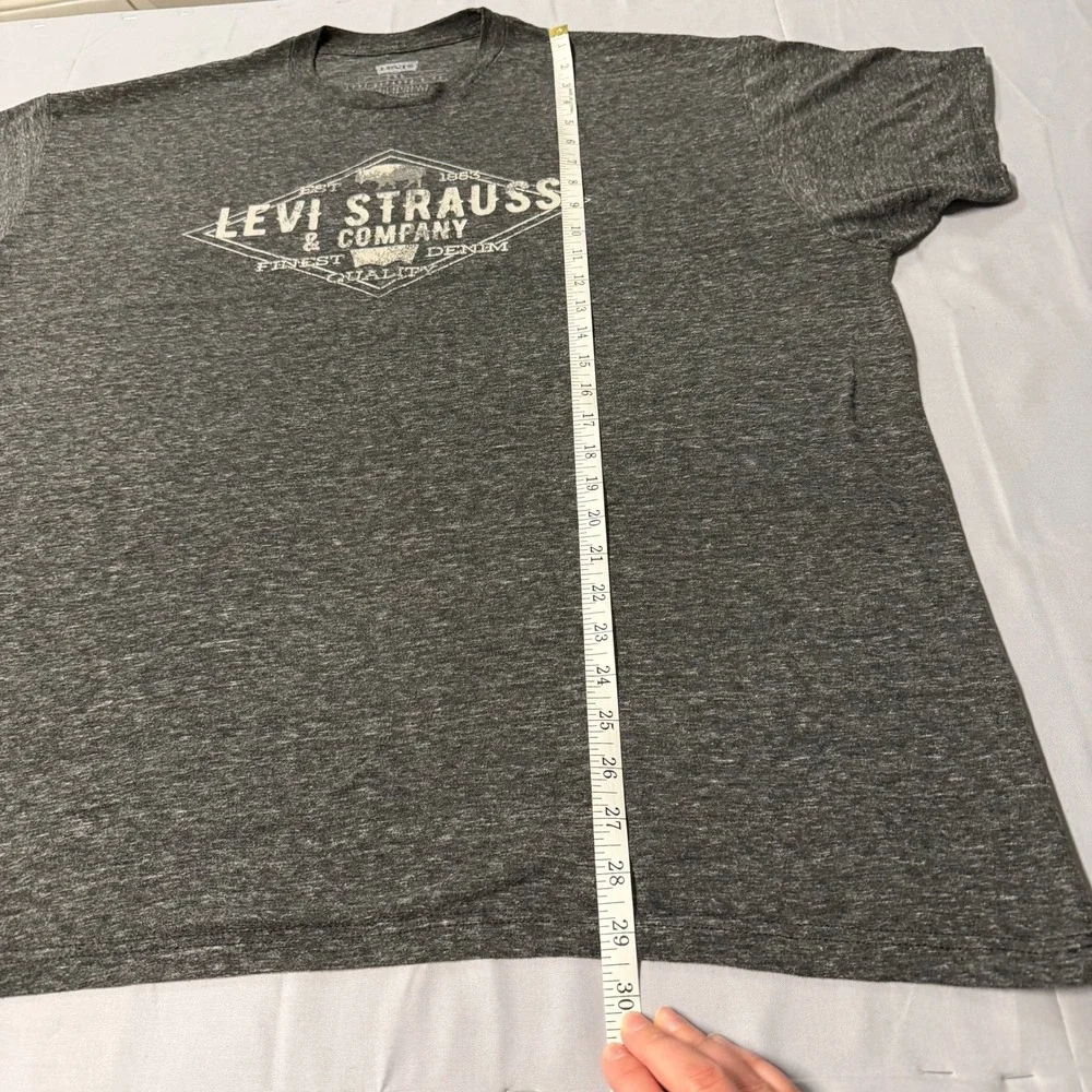 Levi Strauss & Co‎ Mens 2XL Charcoal Gray Heather Graphic T-Shirt Short Sleeve